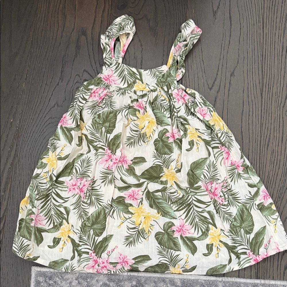 Old Navy Pink and Green Floral Dress